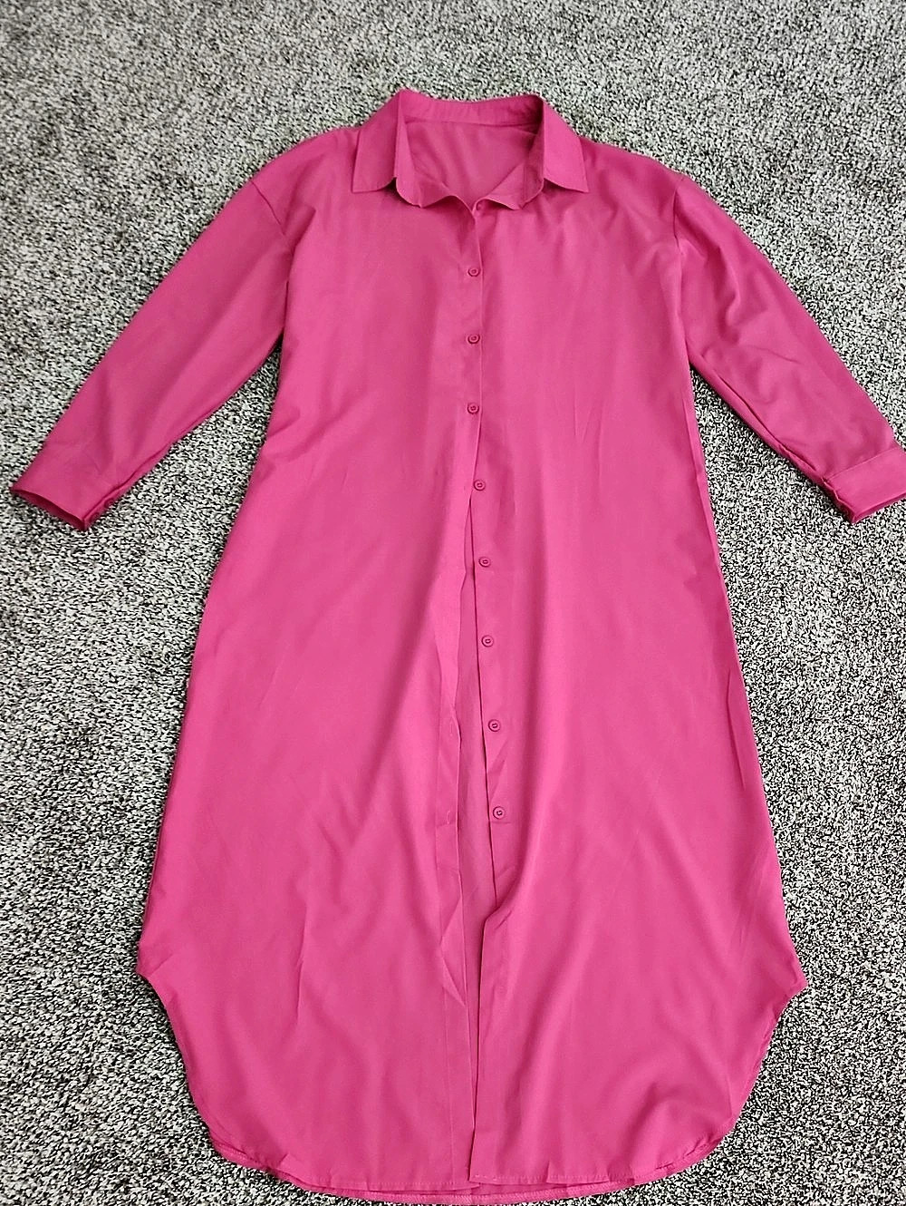 Pink Long Sleeve Button Down Shirt, size L